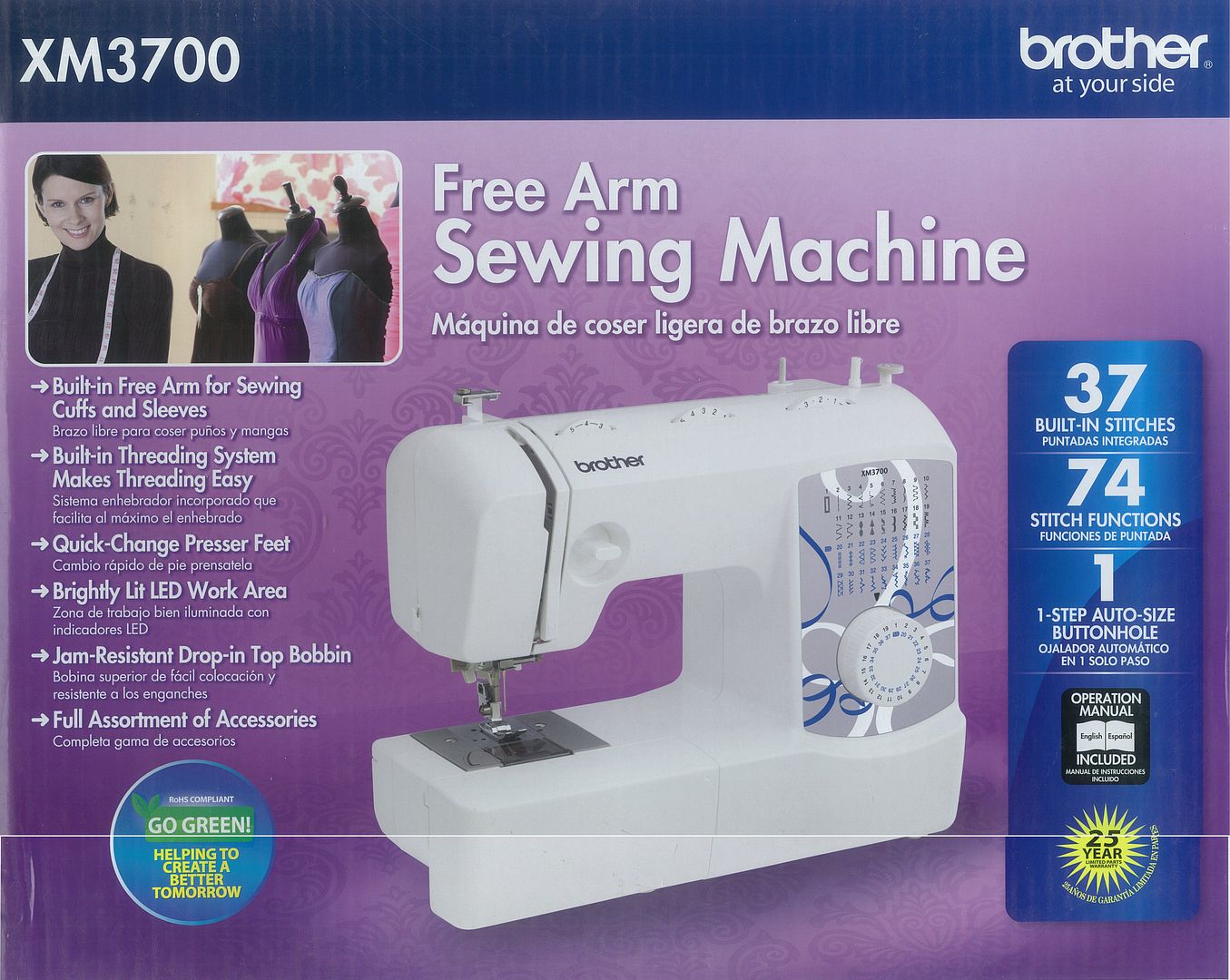Maquina De Coser Brother Xm3700 37 Puntadas Con 74 Funciones 3,995.